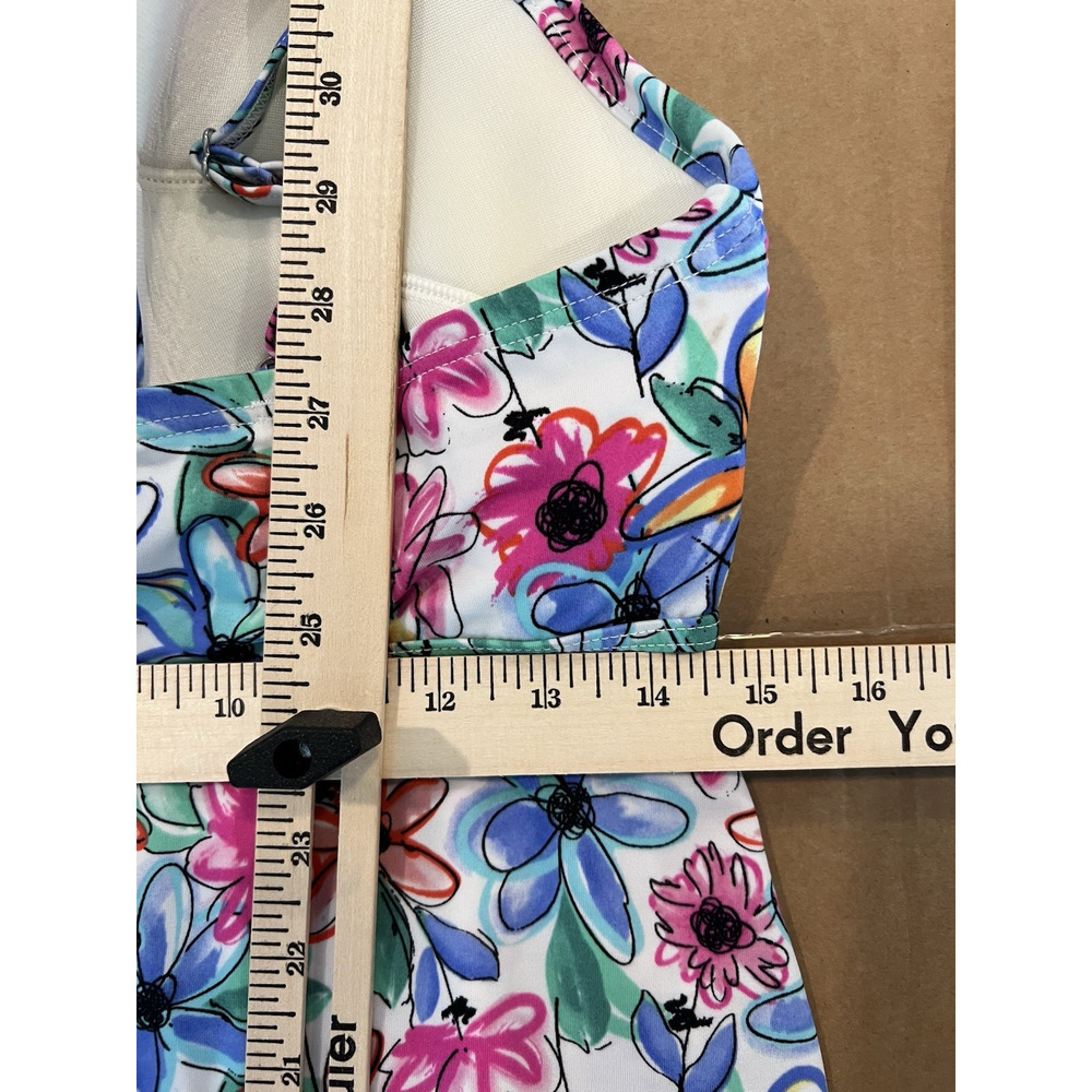 FIT 4 UR Tummy TOPAZ Waterfall Bathing Suit TOP Size 14 Flowers Pool Beach NWT - Picture 12 of 12